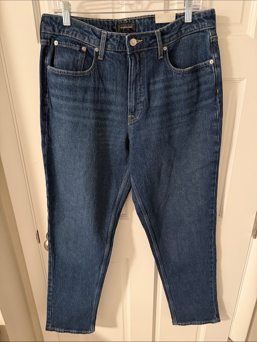 NWT Free Assembly Women's Super High Rise Straight Jeans Dark Wash Size 14